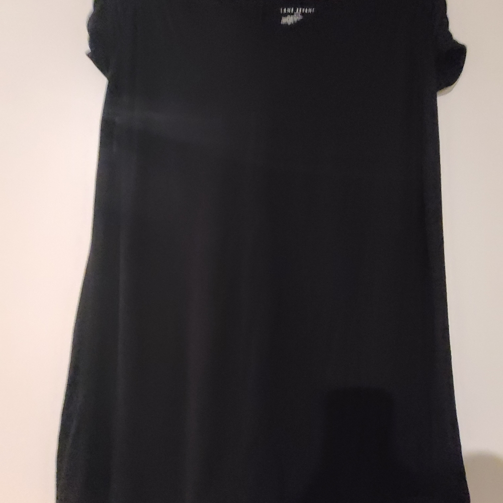 Lane Bryant Black Cap Sleeved Top 14/16